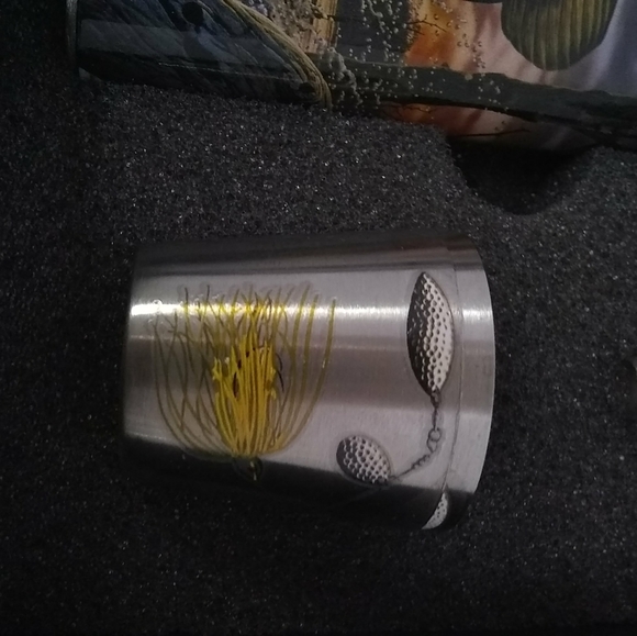 RIVERS Edge Products Bass Flask Shot Glass Stainless Steel Gift Pack NEW! - Picture 8 of 8